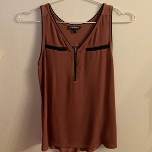 EXPRESS Zip-front Sleeveless Top - Mauve